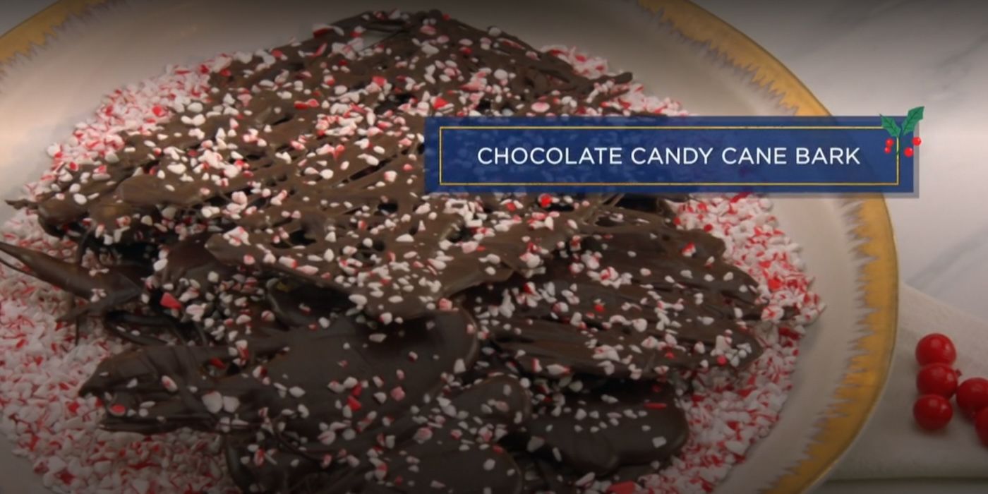 Chocolate Candy Cane Bark from 'Selena + Chef'.