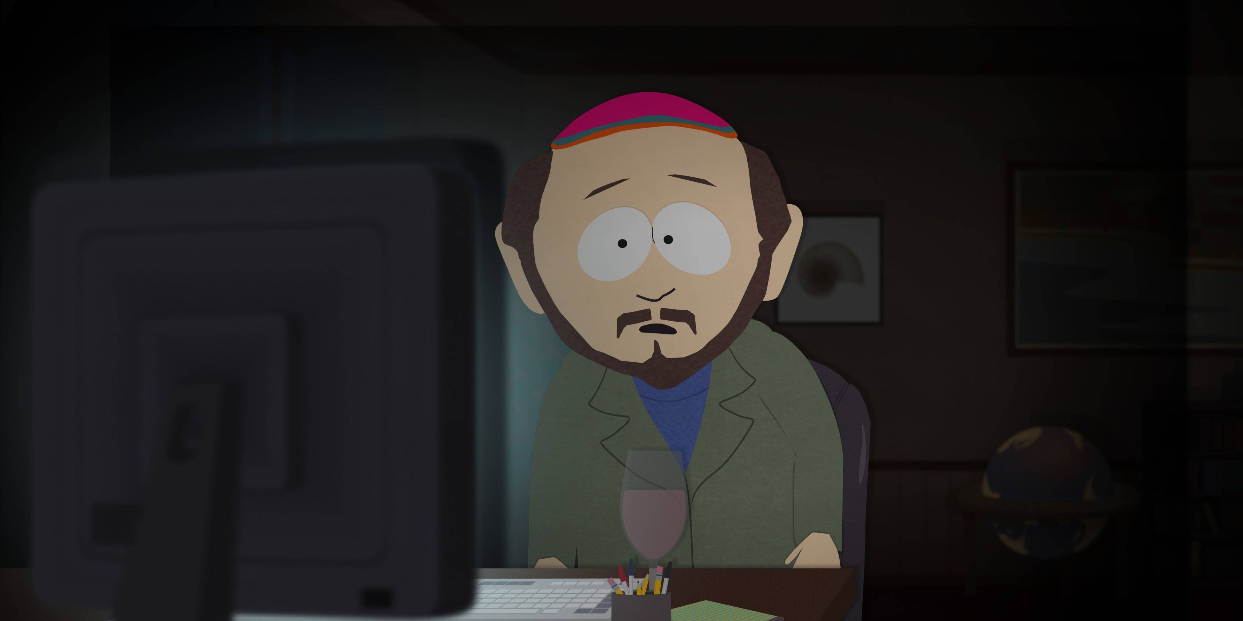 'South Park'ta bir bilgisayar kullanarak Gerarld