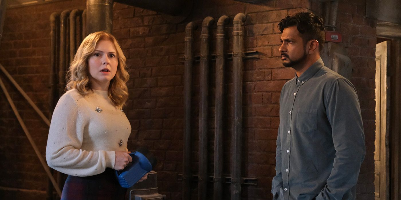 Rose McIver and Utkarsh Ambudkar in Ghosts Season 4 Episode 8