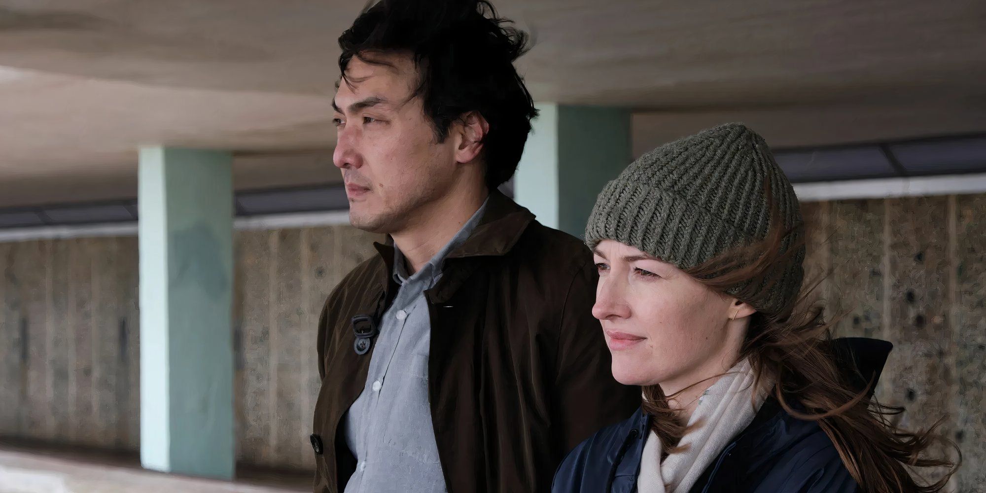 Takehiro Hira and Kelly Macdonald in 'Giri/Haji'