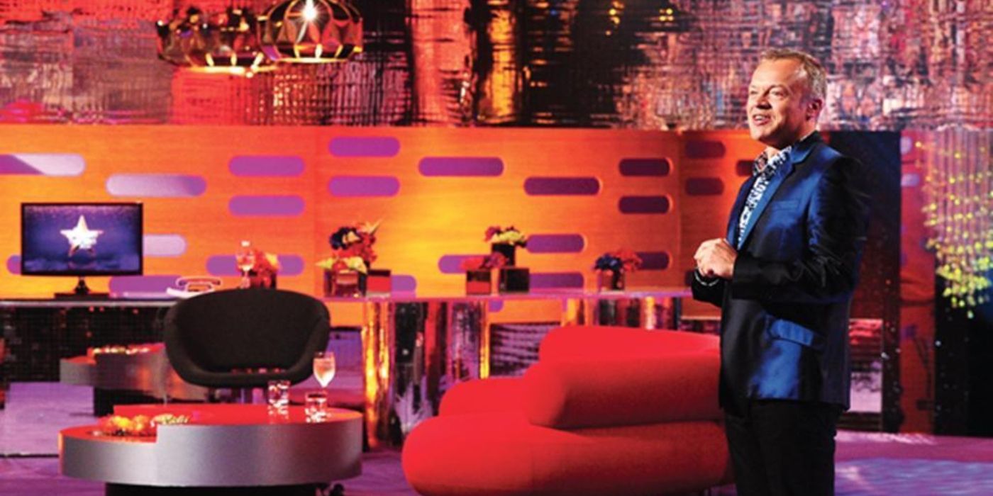 Graham Norton delivers his monologue on 'The Graham Norton Show.'