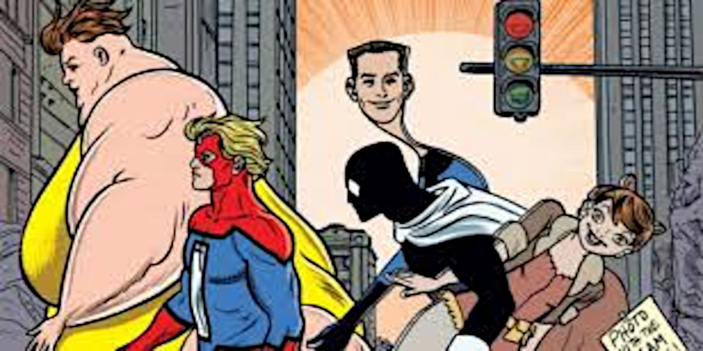 The Great Lakes Avengers walk across the street