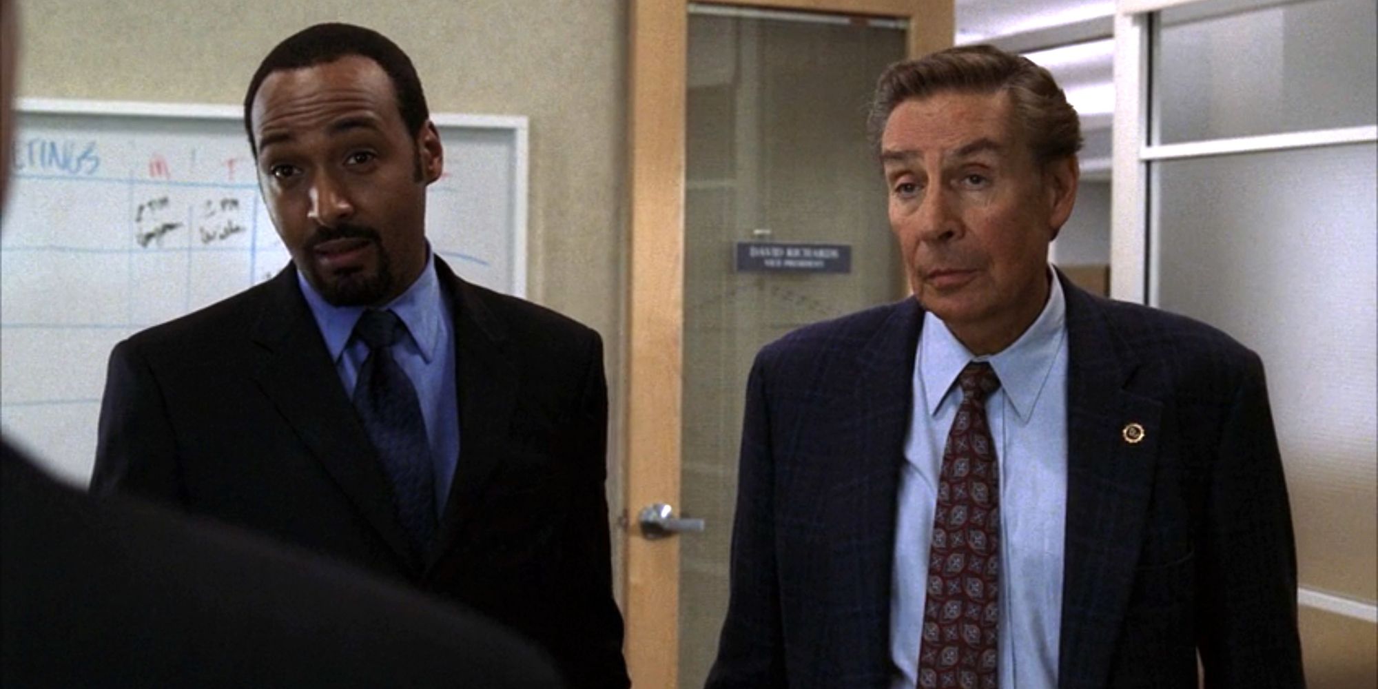 Green (Jesse L. Martin) and Briscoe (Jerry Orbach) investigating in 'Law & Order' season 14, episode 6 "Identity."