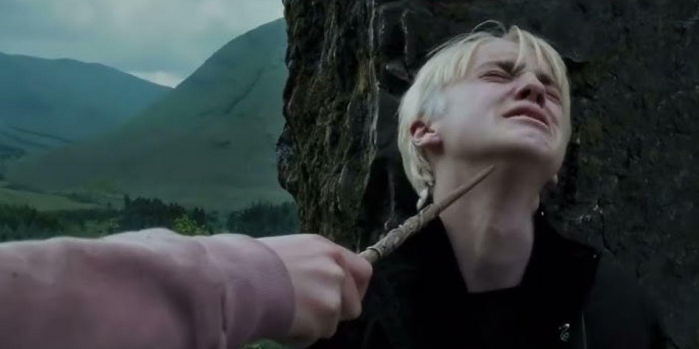 Draco Malfoy (Tom Felton) wimpers in 'Harry Potter and the Prisoner of Azkaban'