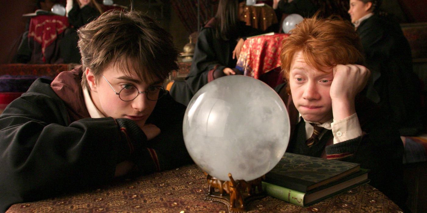 Harry (Daniel Radcliffe) and Ron (Rupert Grint) bored in Divination class in &lsquo;Harry Potter and the Prisoner of Azkaban&rsquo;