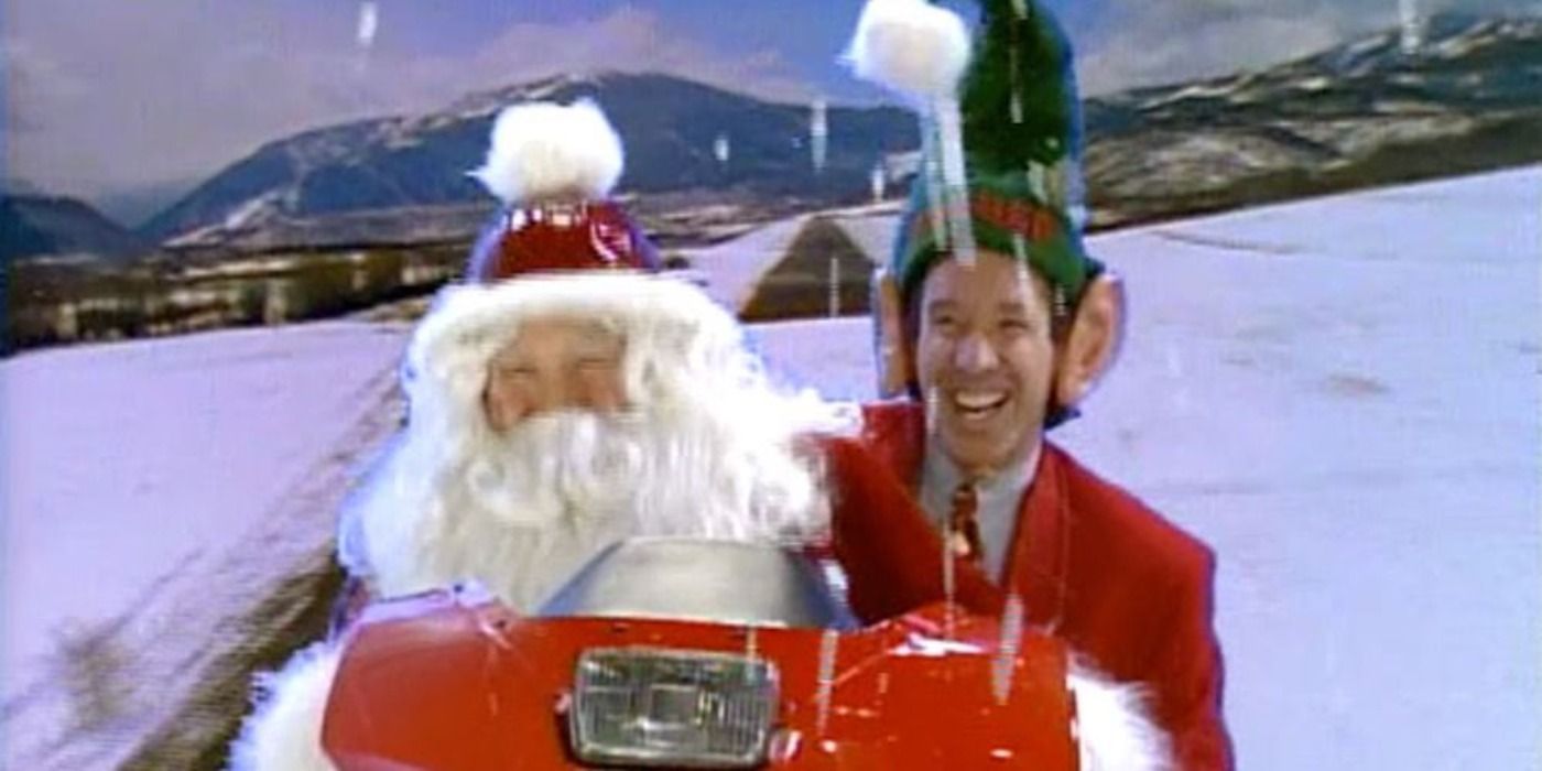 Santa Claus and Tim Taylor (played by Tim Allen) riding a sleigh together in Home Imrpovement sitcom.