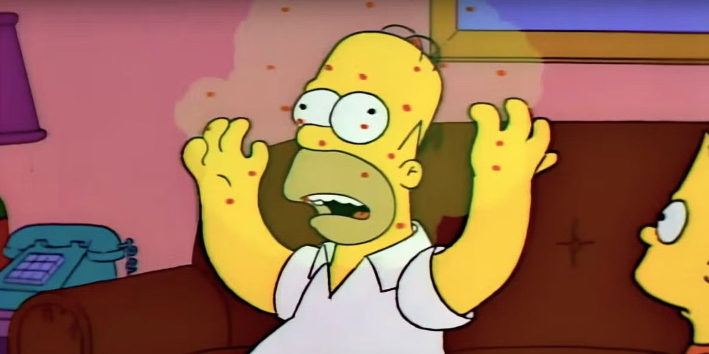 Homer inhaling an airborne virus on The Simpsons (Season 4, Episode 21)