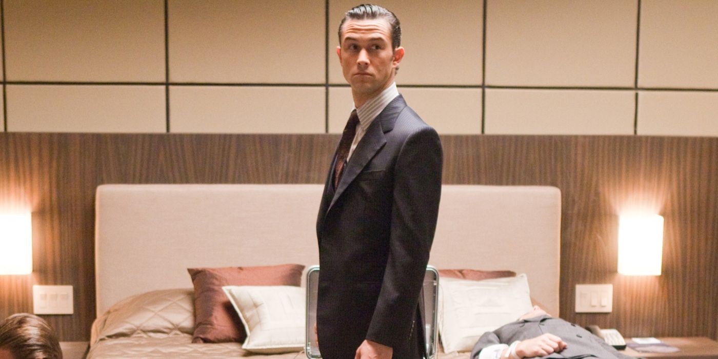 Joseph Gordon Levitt as Arthur in a hotel room in Inception