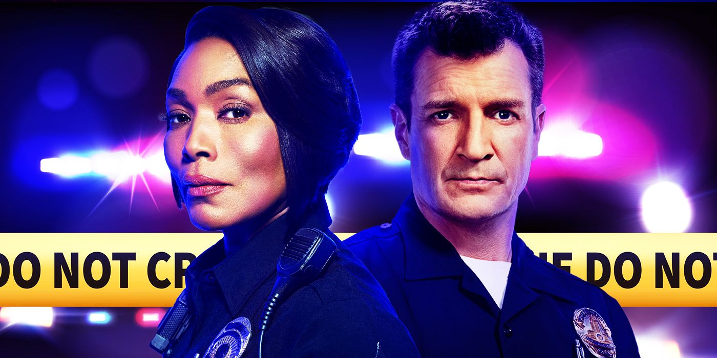 Angela Bassett from 9-1-1 and Nathan Fillion from The Rookie standing together