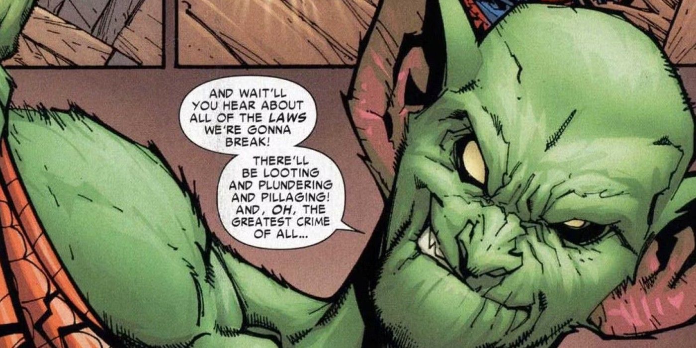 Jackal talking while smirking in Marvel Comics