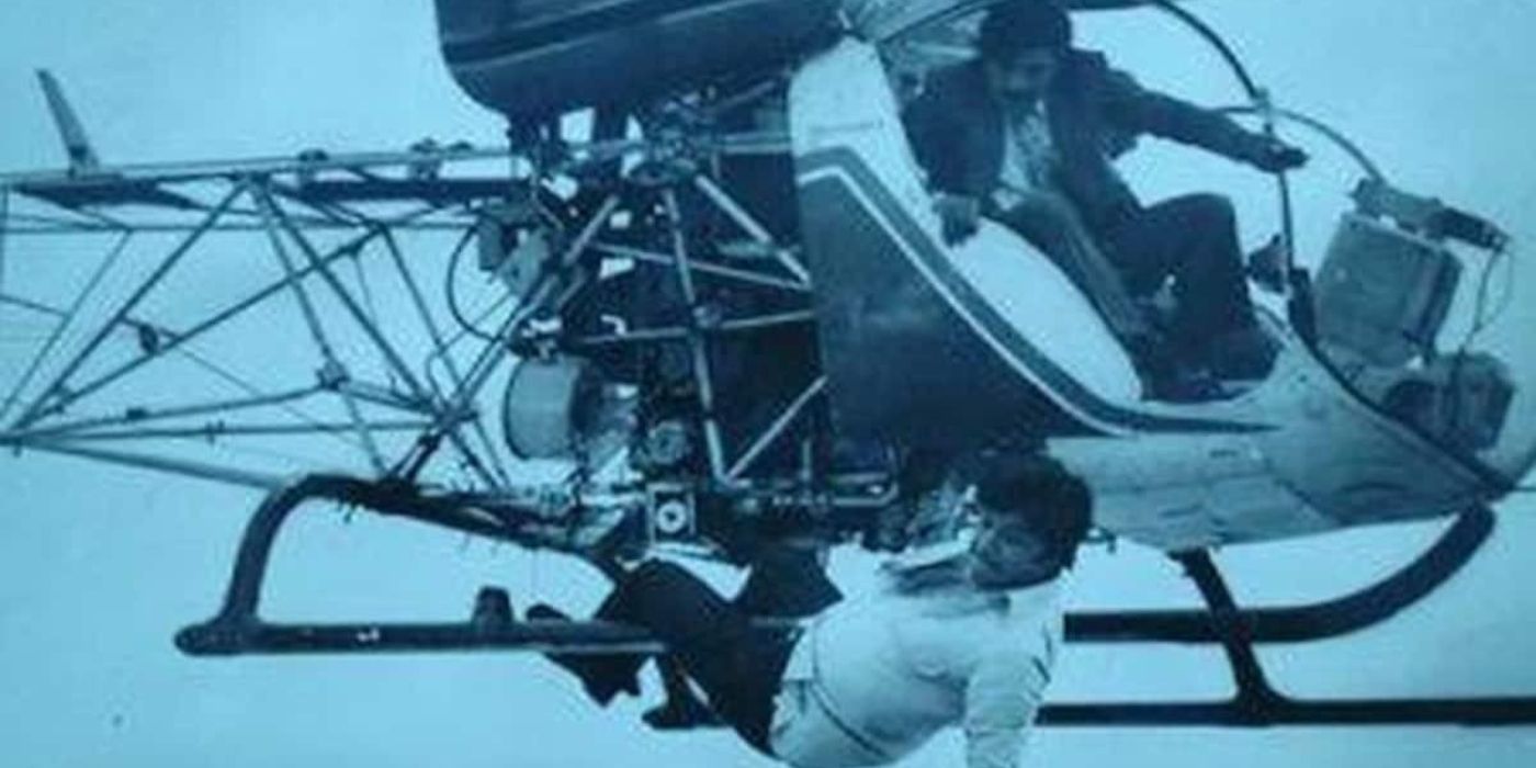 Jayan in the climax sequence of &lsquo;Kolilakkam,&rsquo; moments before his death.