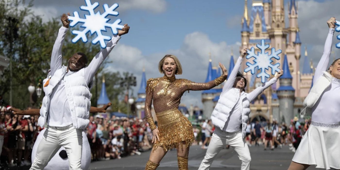 Julianne Hough dancing at the &lsquo;Disney Parks Magical Christmas Day Parade&rsquo;.