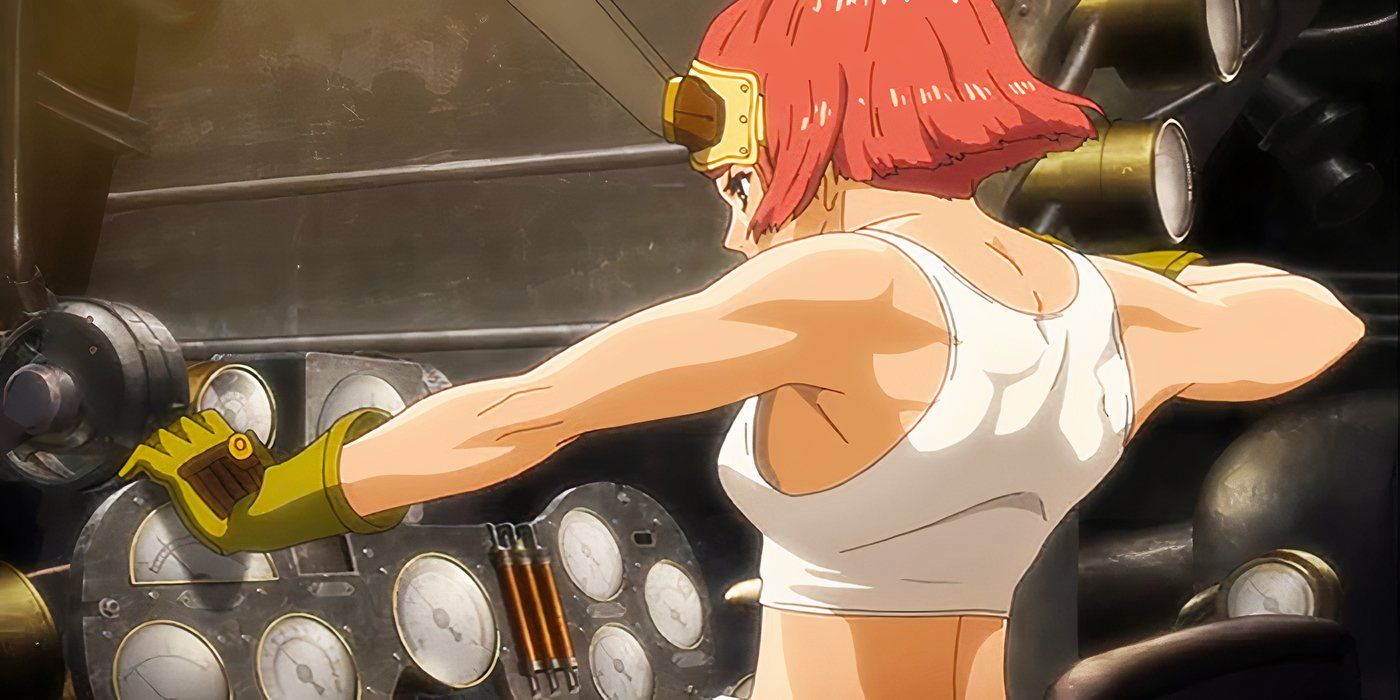 Kabaneri of the Iron Fortress Yukina working on the train.