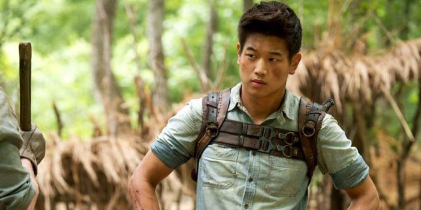 Ki Hong Lee looking eskeptical in The Maze Runner