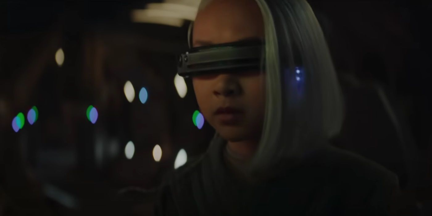 ​​​​​​​Kyriana Kratter, staringn at something worriedly, as KB in Star Wars: Skeleton Crew