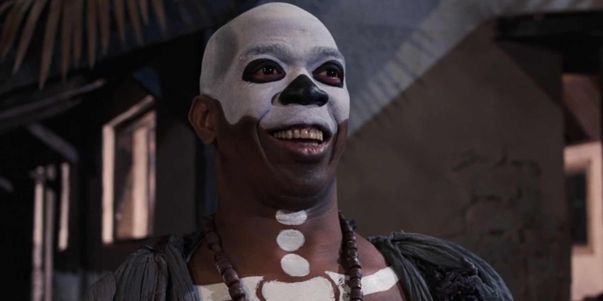 Baron Samedi, played by Geoffrey Holder, smiles in 'Live and Let Die'.