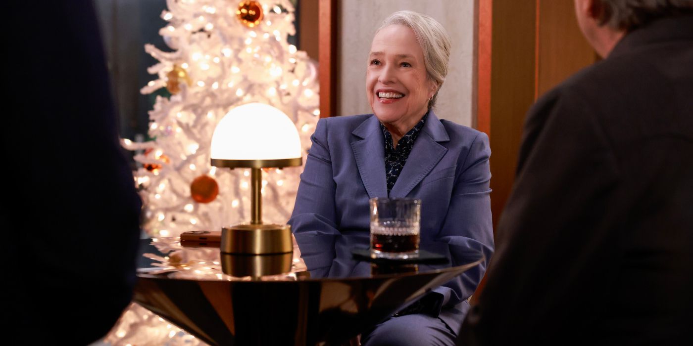 Kathy Bates sitting at a hightop in Matlock Episode 7
