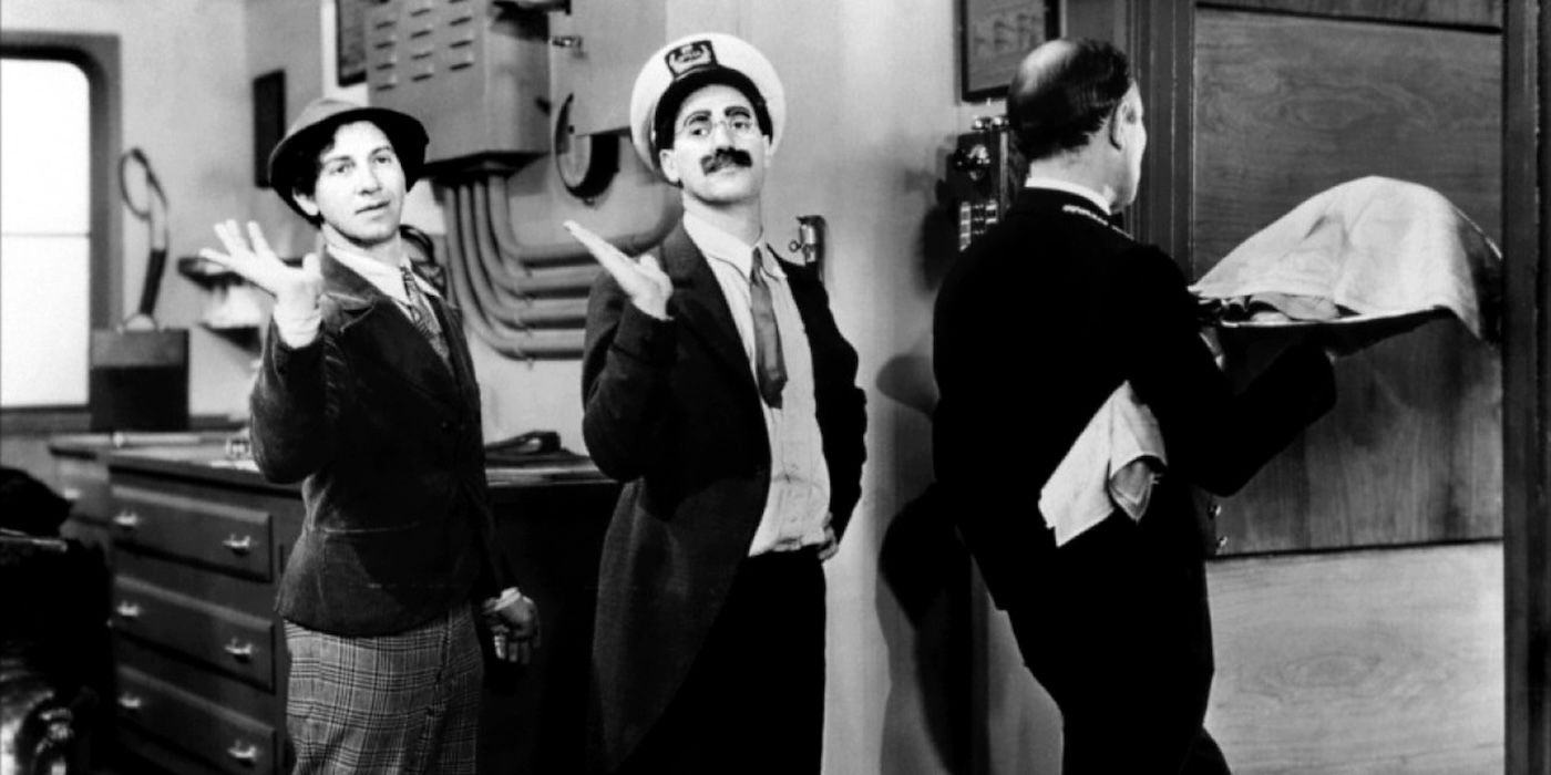 Chico Marx and Harpo Marx in Monkey Business