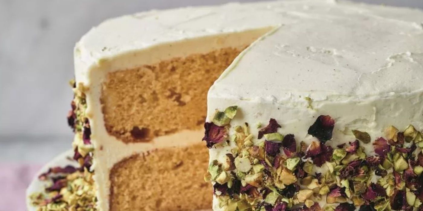 Cardamom and Rose Cake by Nadiya Hussain on &lsquo;The Great British Bakeoff&rsquo;.