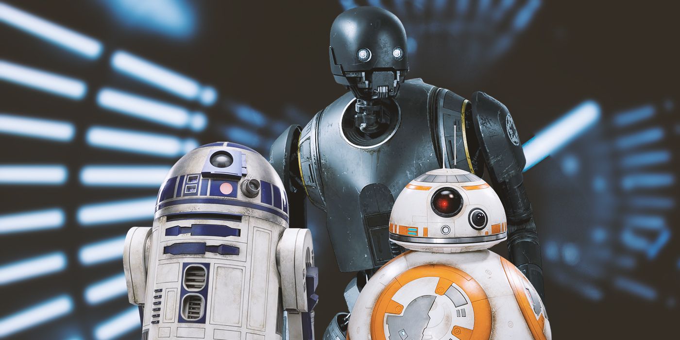 R2-D2, K2SO and BB-8 from Star Wars