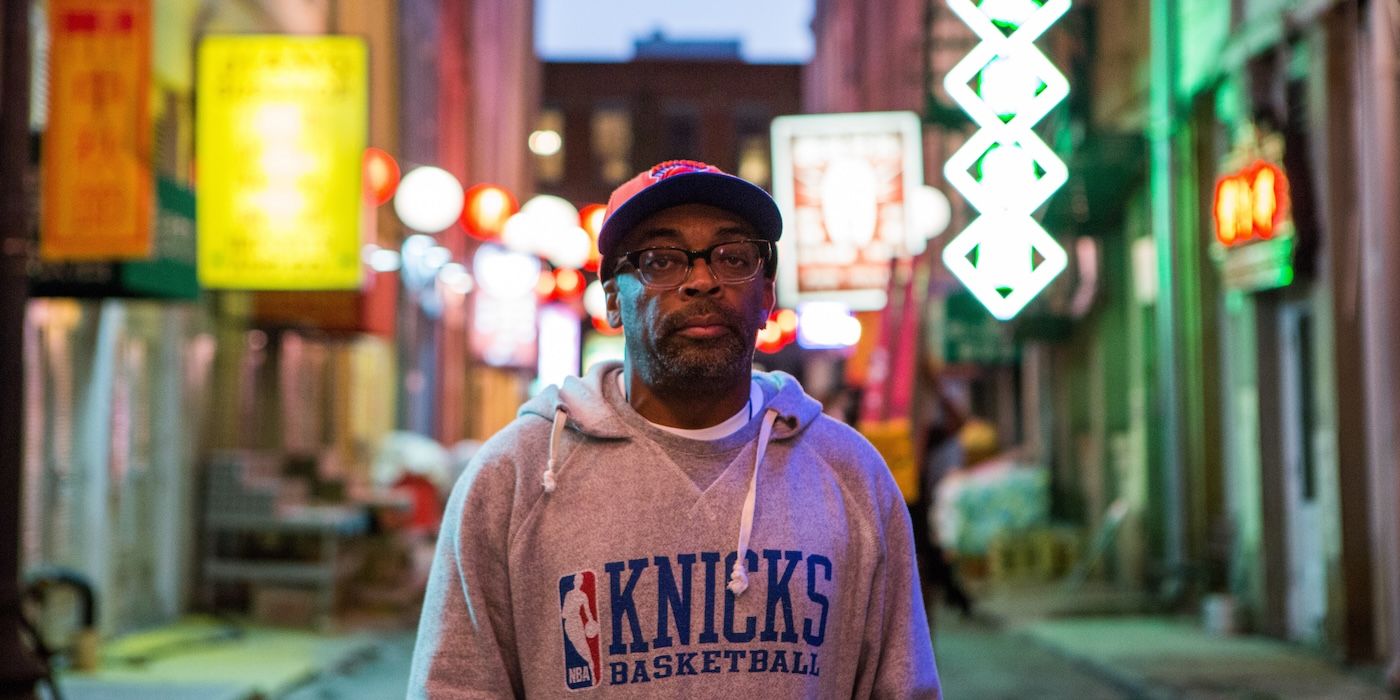 Spike Lee on the set of Oldboy