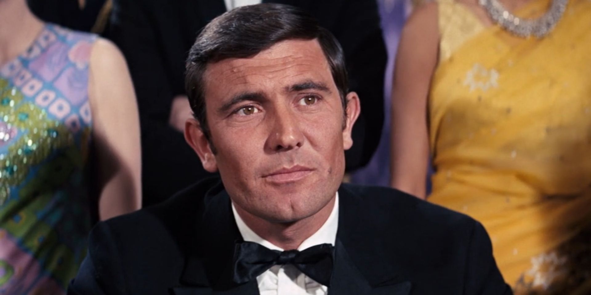 James Bond, played by George Lazenby, looks ahead in 'On Her Majesty's Secret Service'.