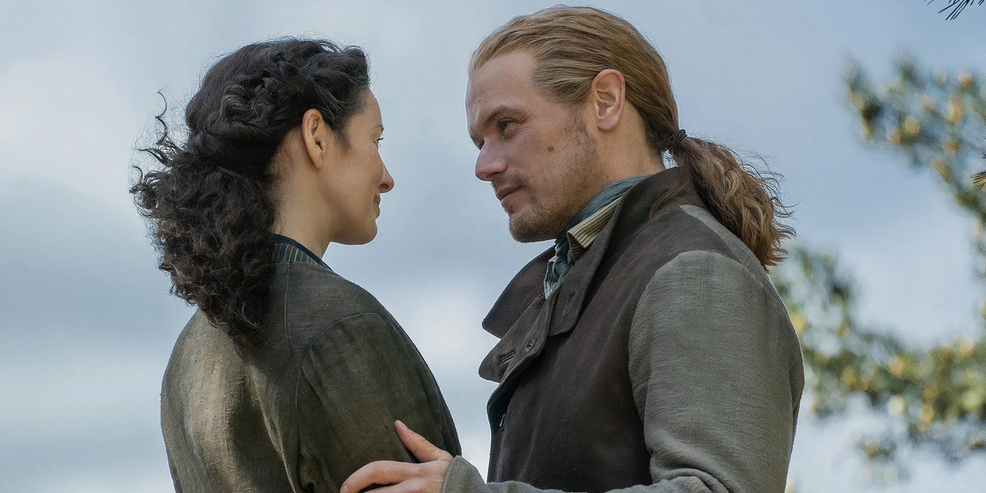 Outlander, Season 7, Episode 3, Jamie and Claire stare at each other lovingly.