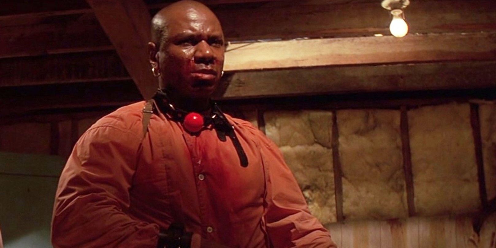 Marsellus Wallace frowning while looking ahead in Pulp Fiction