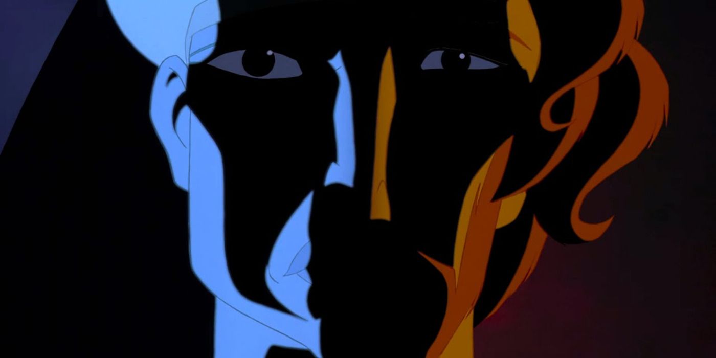 Ramses and Moses's faces melding together in 'The Prince of Egypt'