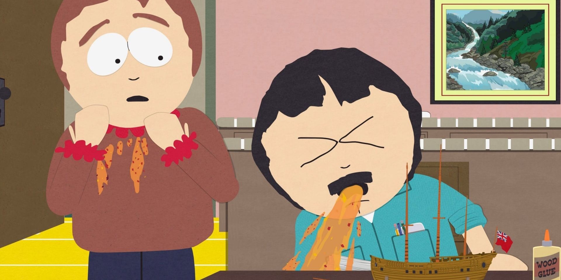 Randy vomiting in 'South Park'