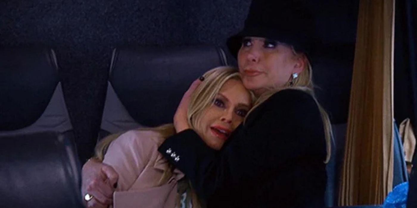 Tamra Judge is consoled after her meltdown in the sprinter van in Ireland on 'The Real Housewives of Orange County.'