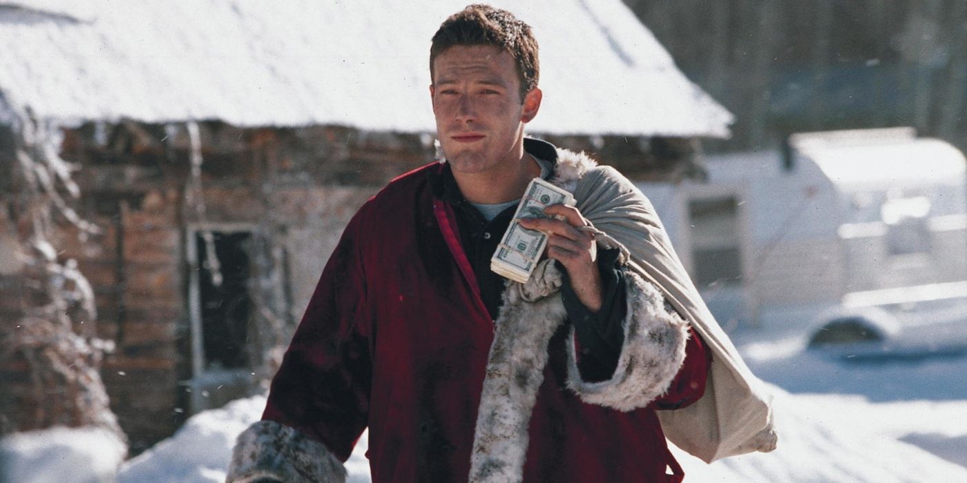 Ben Affleck returning home with a sack of money in Reindeer Games