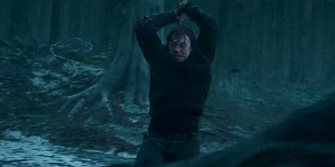 Ron (Rupert Grint) destroys a Horcrux in &lsquo;Harry Potter and the Deathly Hallows: Part 1&rsquo;