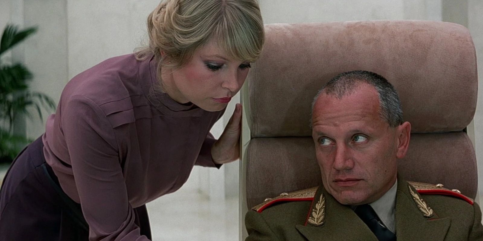 Rubelvitch (Eva Reuber-Starier) with General Gogol (Walter Gotell) in &lsquo;Octopussy&rsquo;