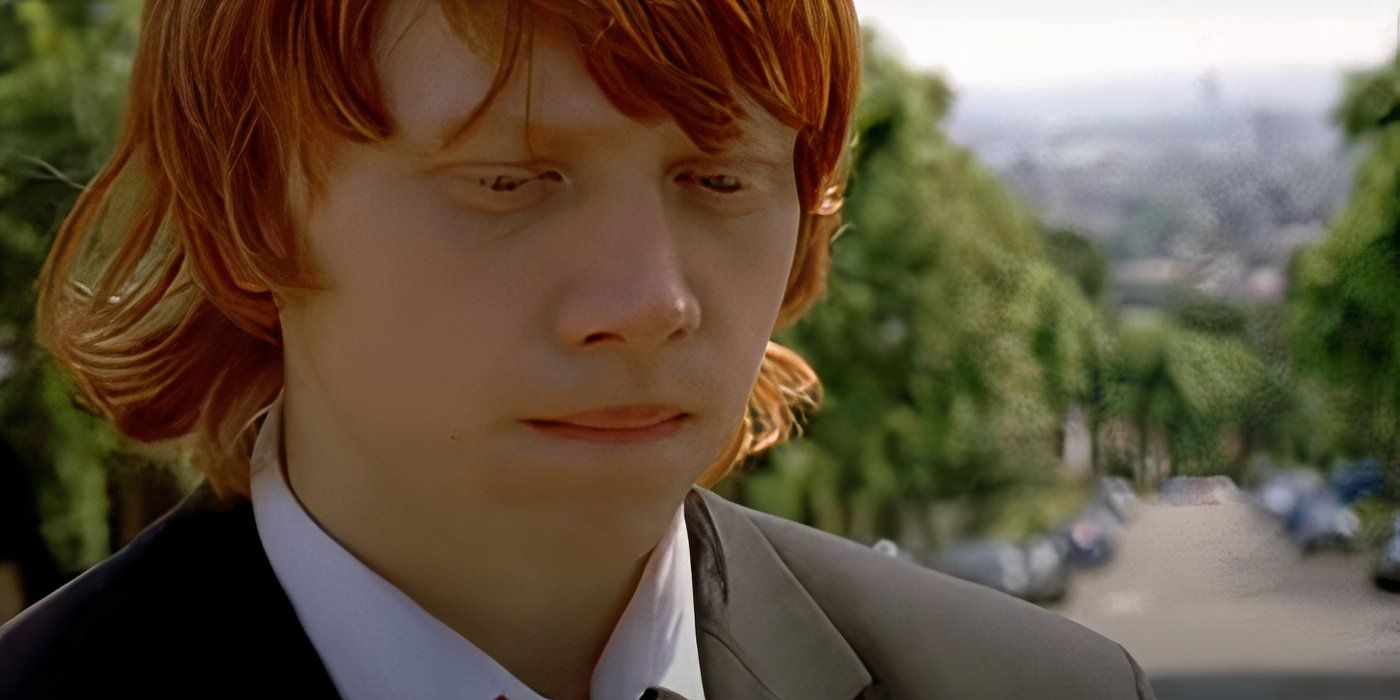 Rupert Grint looking upset in Driving Lessons