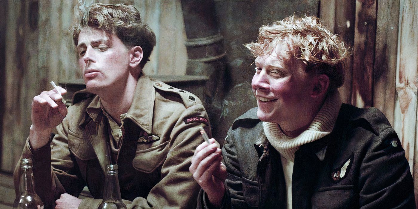 Two young men smiling in Into the White