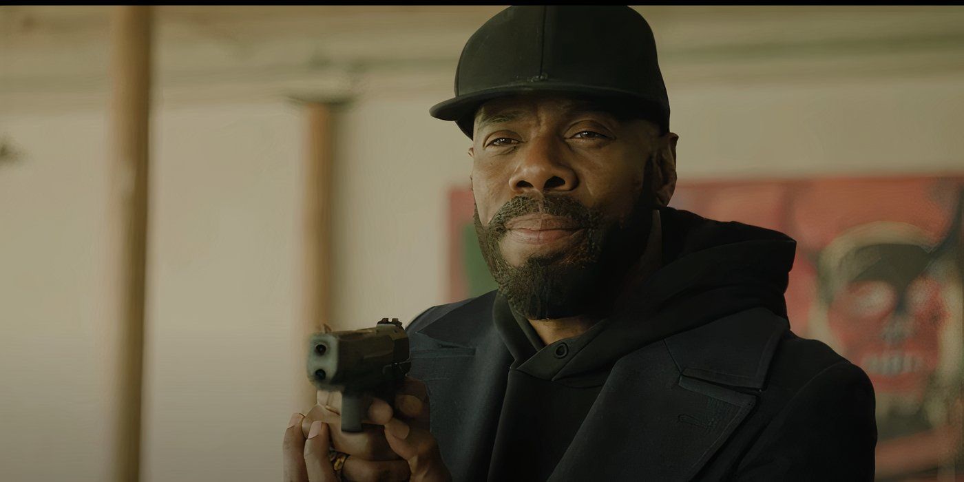 Colman Damingo as Muncie Daniels holding a gun in 'The Madness'