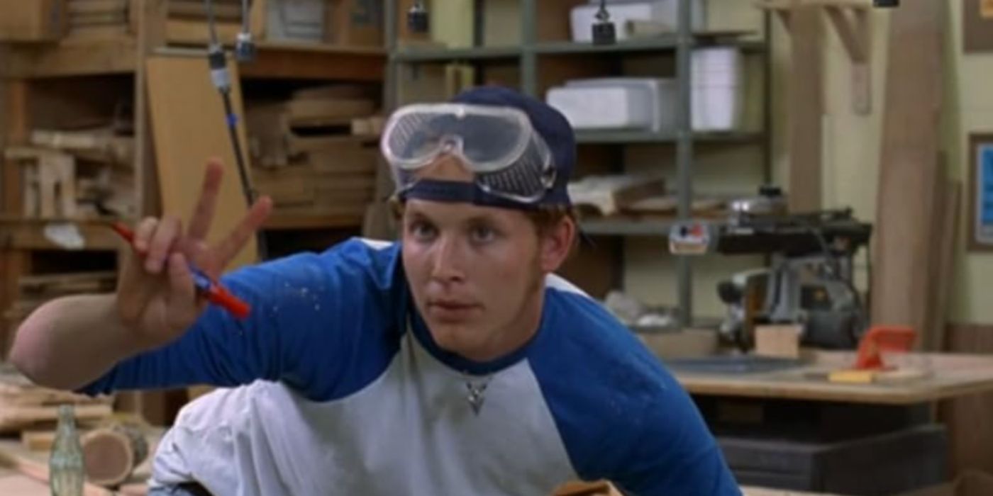 Cole Hauser as Benny wearing a blue and white shirt and goggles in 'Dazed and Confused'