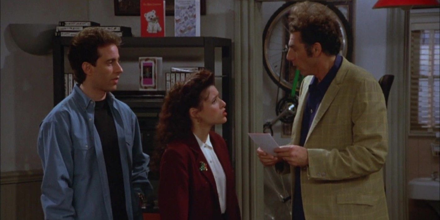 Elaine talks to Kramer and Jerry in the 'Seinfeld' episode "The Pick"