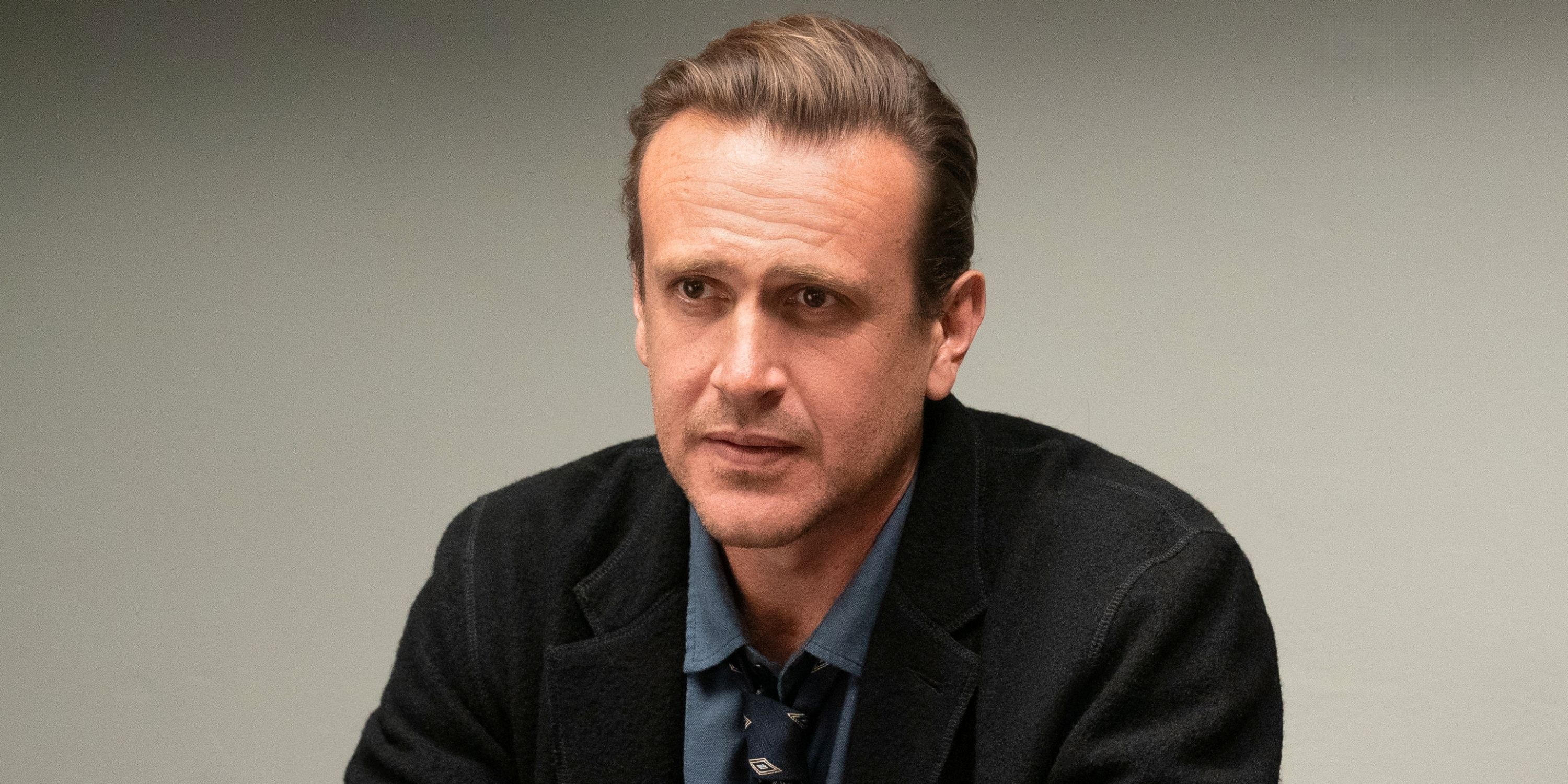 Jason Segel as Jimmy looking serious with a creased forehead in Season 2 of Shrinking