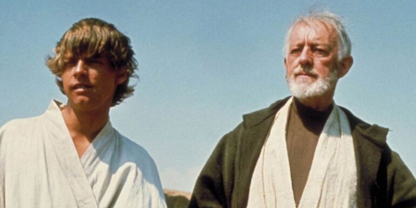 Luke Skywalker and Obi-Wan Kenobi in 'Star Wars: Episode IV - A New Hope' (1977).