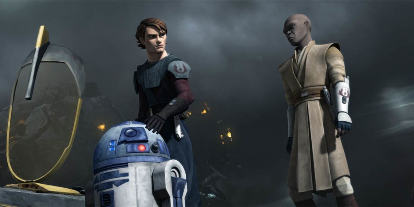 R2-D2, Anakin Skywalker, and Mace Windu in &lsquo;Star Wars: The Clone Wars&rsquo;