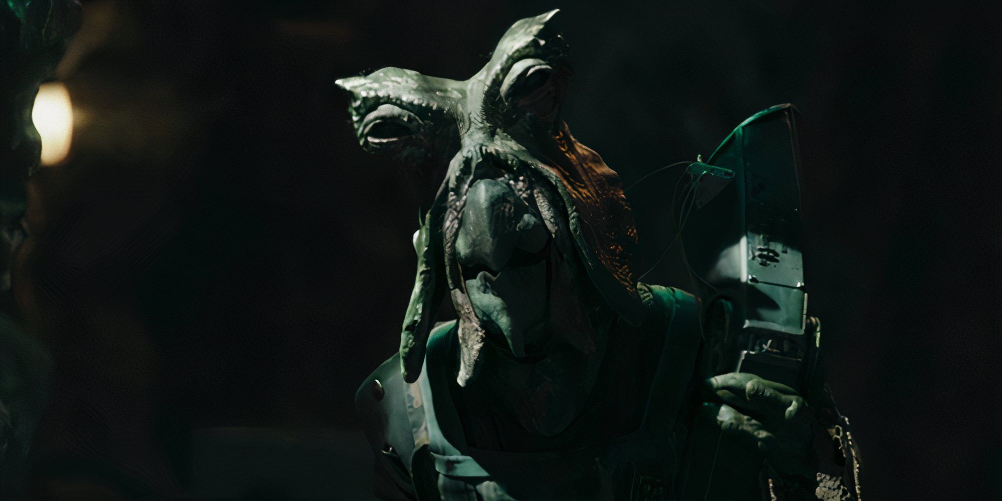 A bug-like alien, Benjar Pranic (voiced by Alfred Molina) in Star Wars: Skeleton Crew