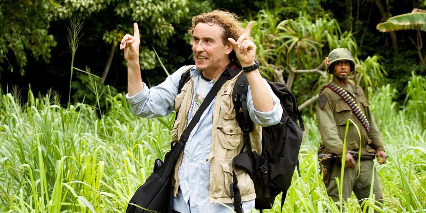 Steve Coogan and Robert Downey Jr. in the jungle in 'Tropic Thunder'