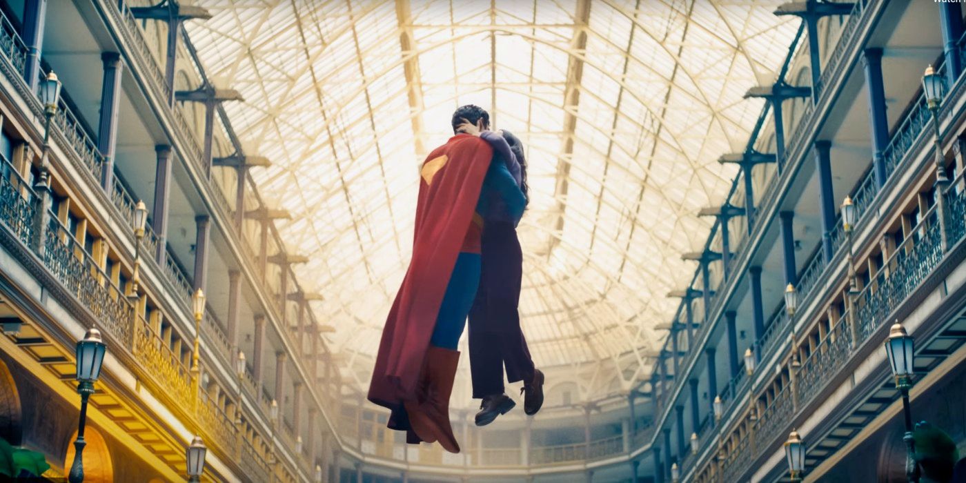 Rachel Brosnahan and David Corenswet in Superman