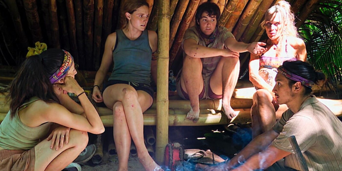 The underdogs sit at camp on 'Survivor 47.'