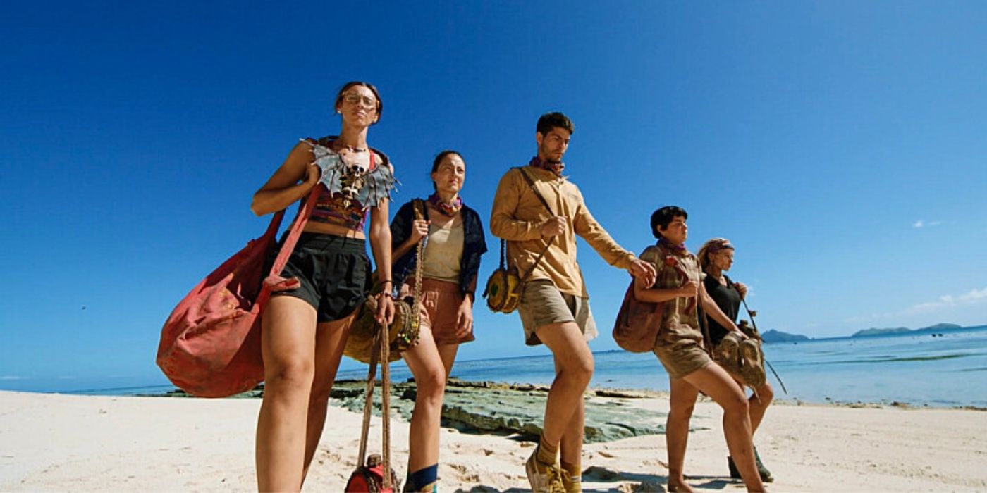 The Final Five walk the beach on 'Survivor 47.'