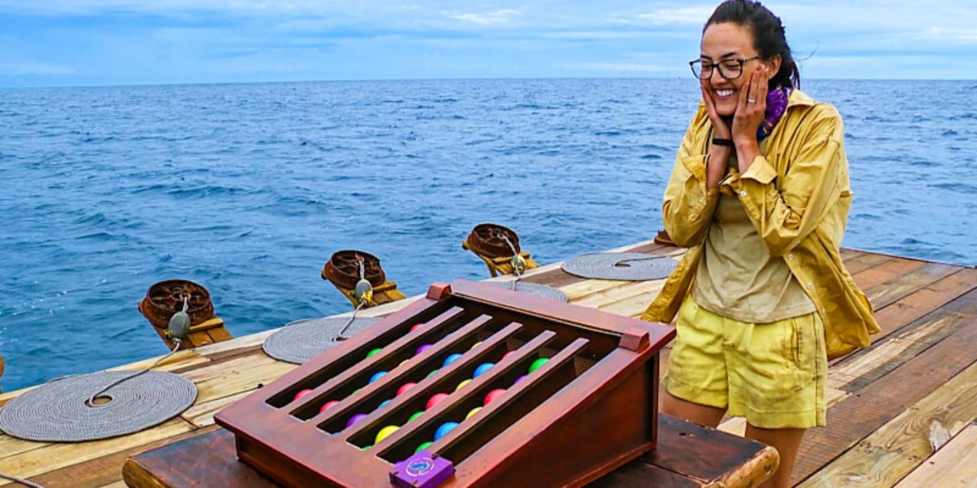 Rachel LaMont attempts to solve the puzzle during her journey on &lsquo;Survivor 47.'