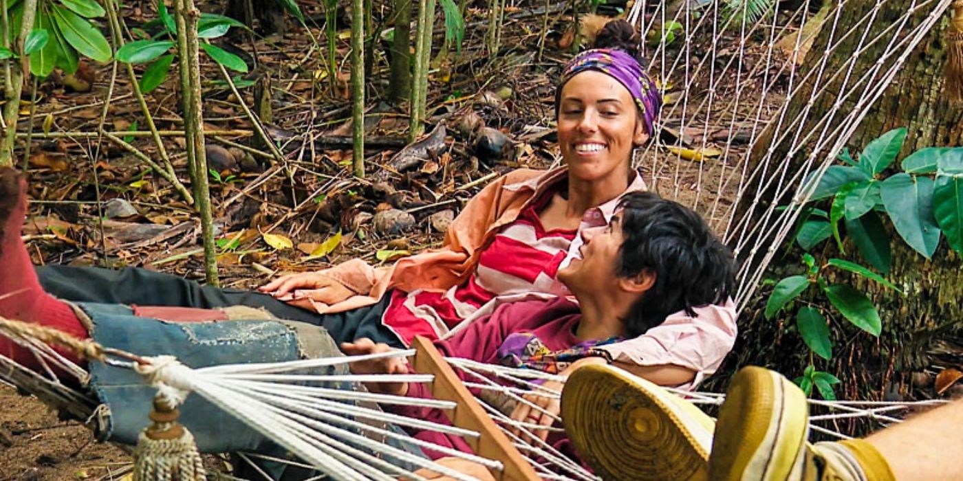 Teeny and Genevieve lounge in the hammock on &lsquo;Survivor 47.'