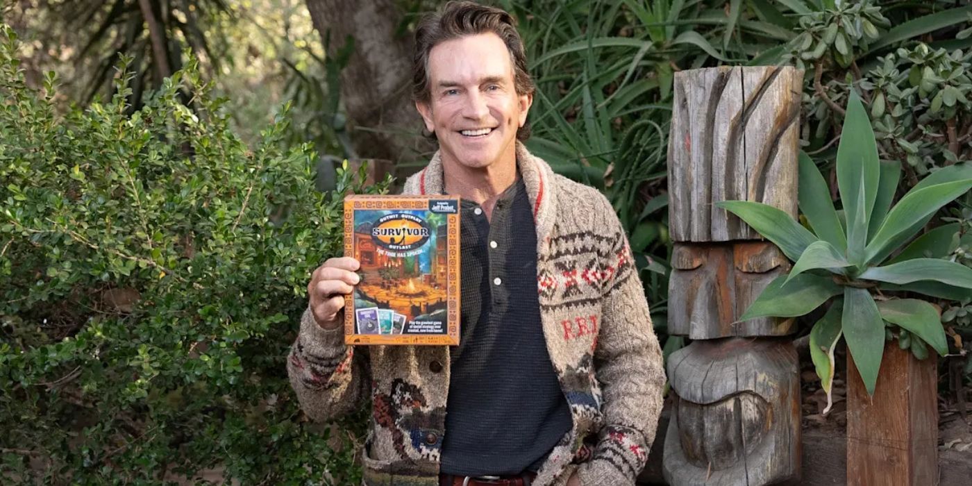 'Survivor' host Jeff Probst with the new card game. 